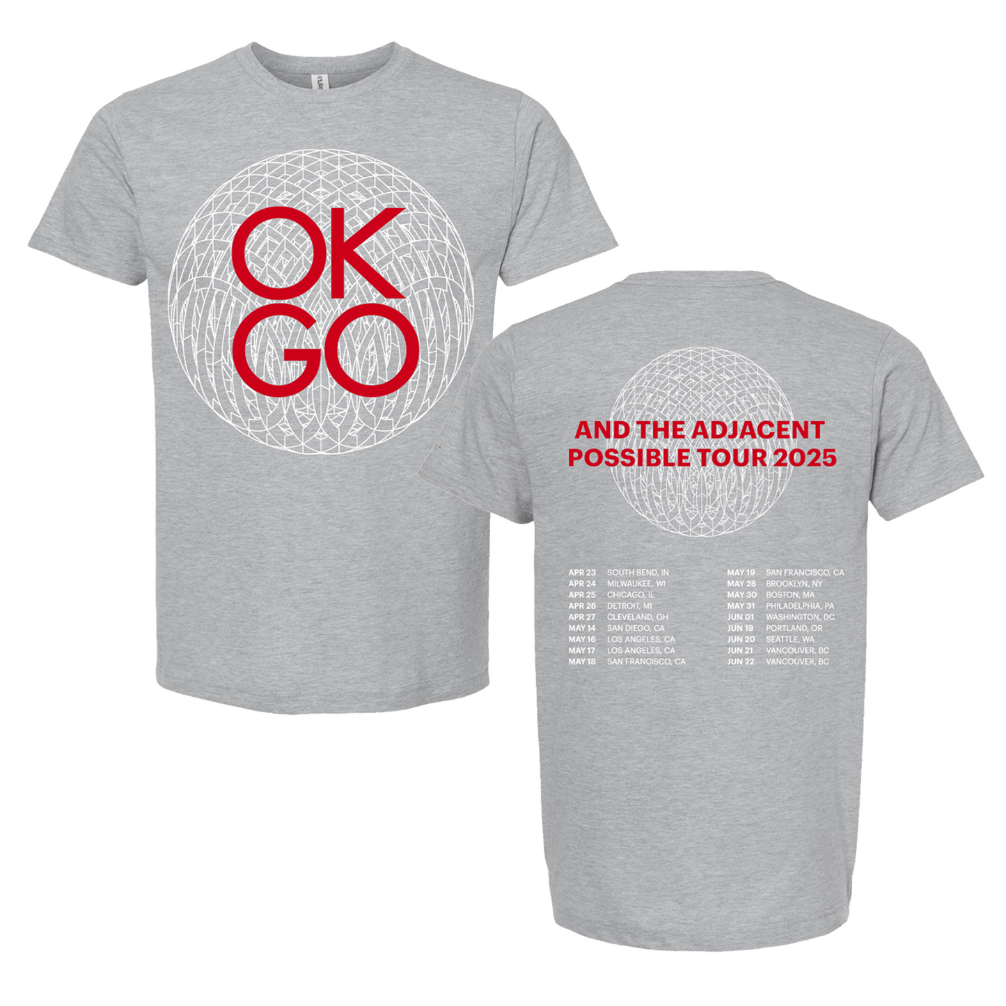 2025 Spring Tour T-Shirt (Unisex) in Grey